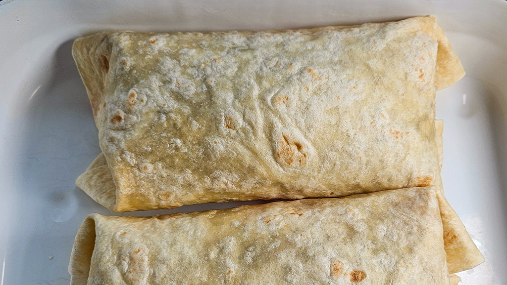 Die gefalteten Wraps